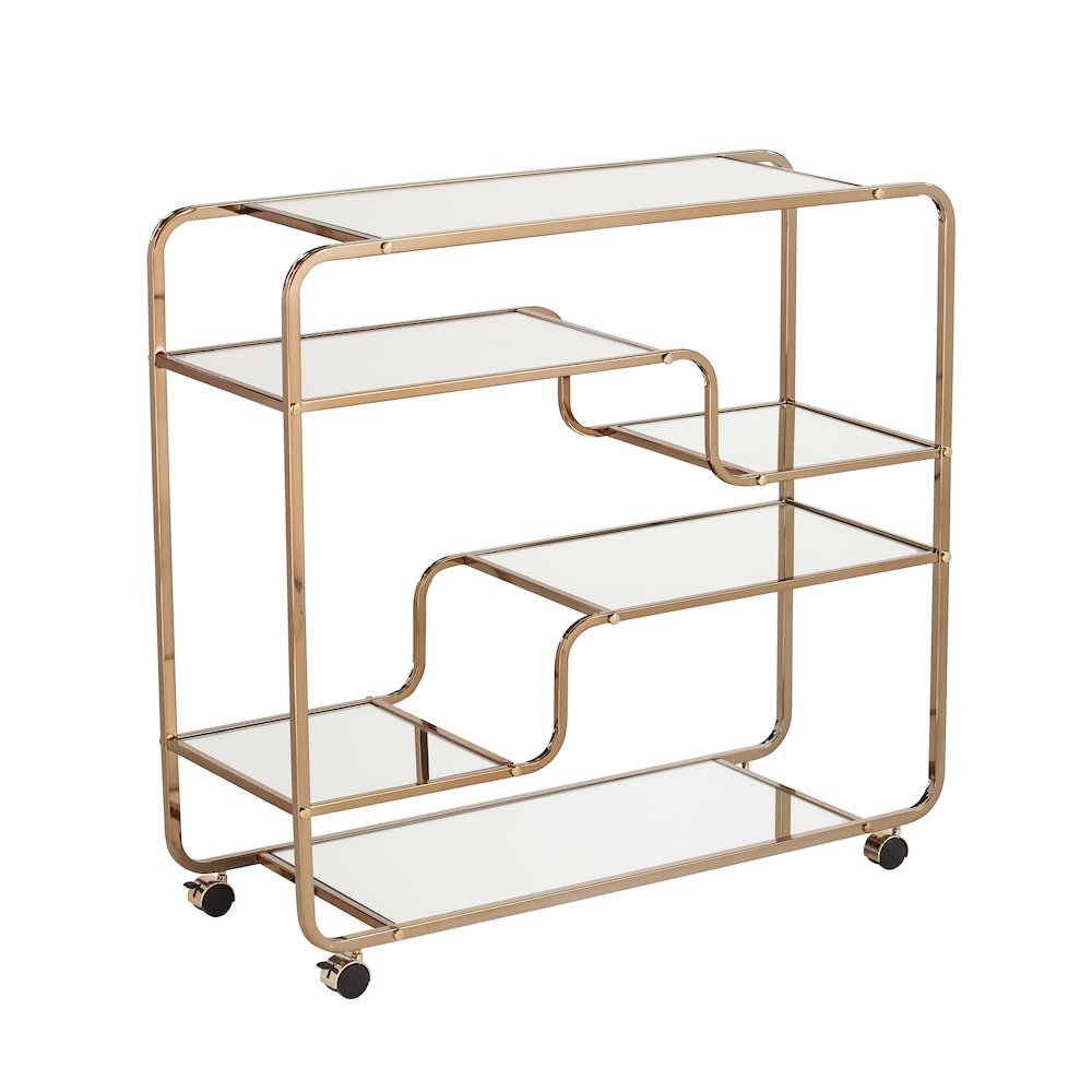 Maylynn Art Deco Mirrored Bar Cart. Picture 9