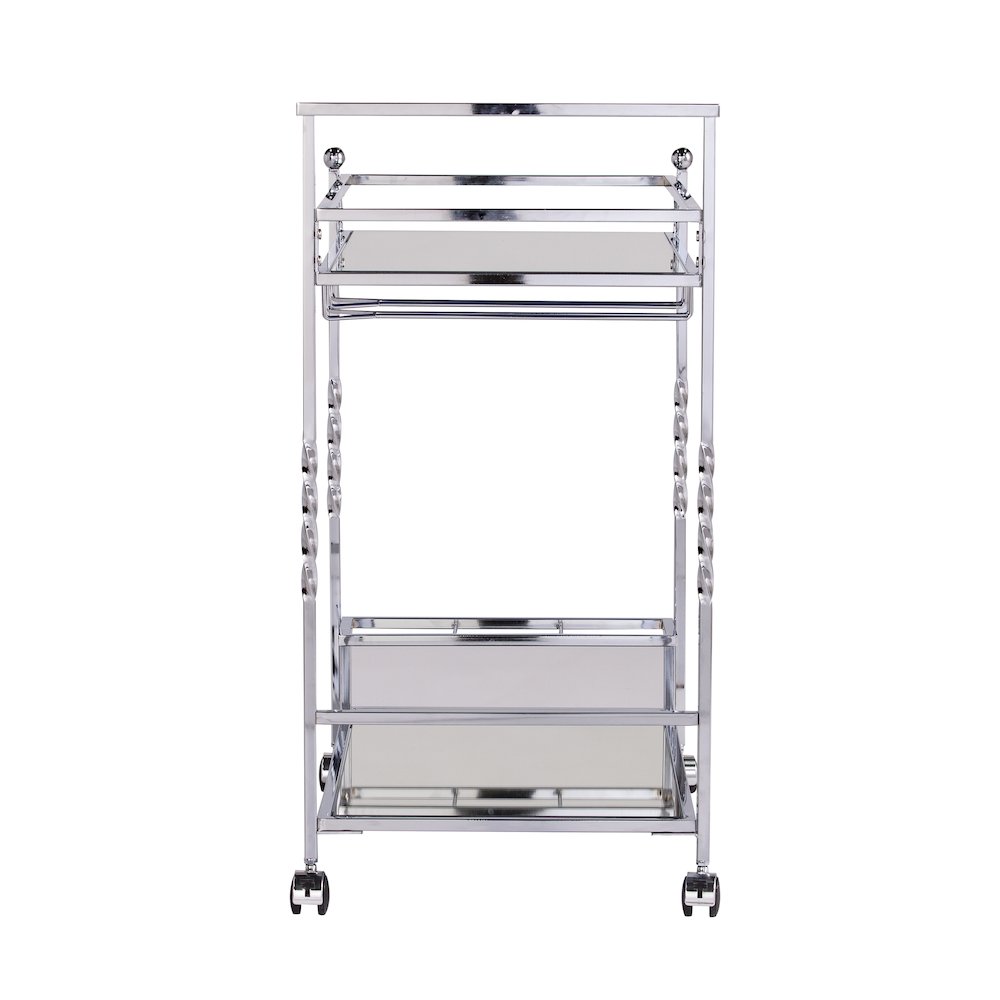 Ivers Metal Mirrored Bar Cart. Picture 8