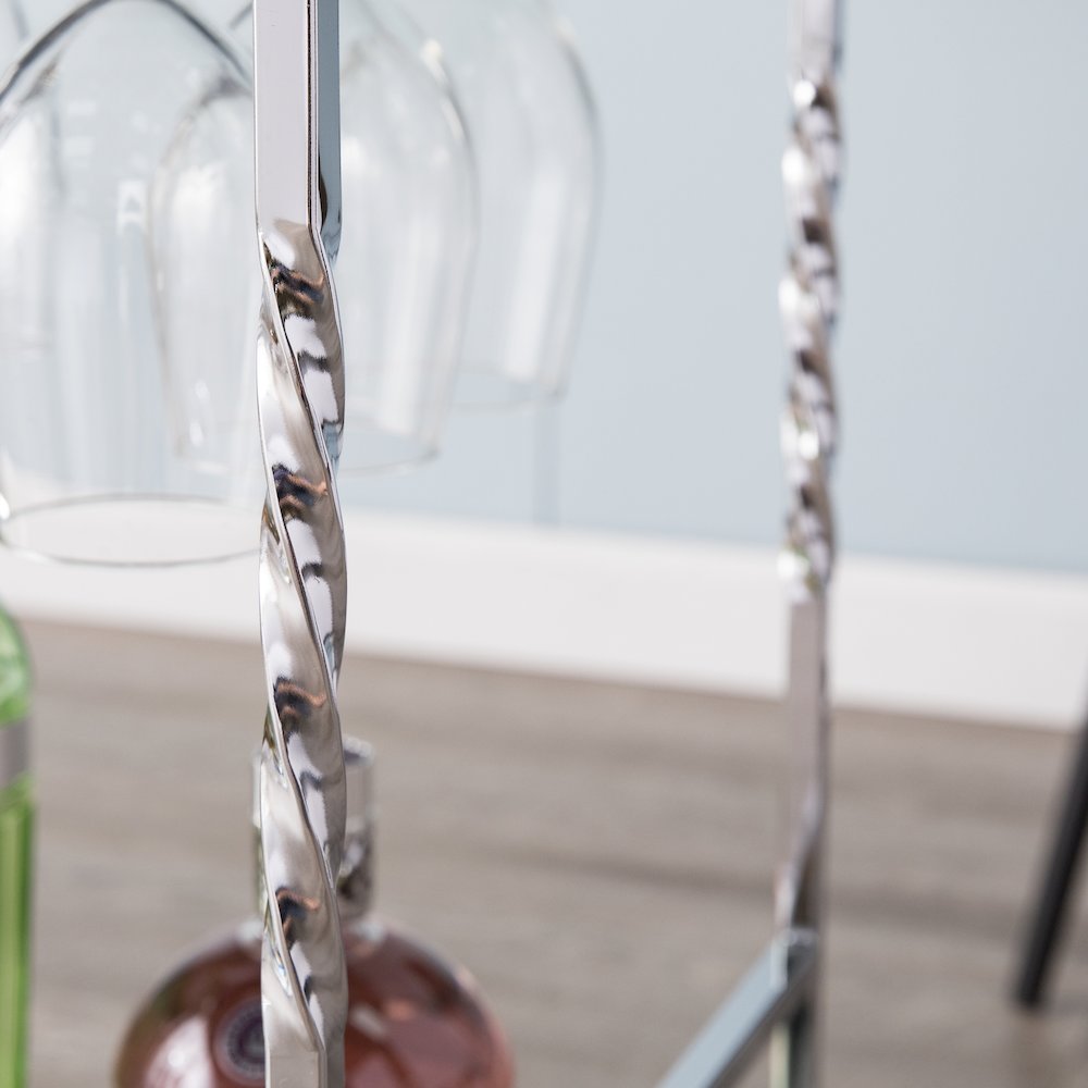 Ivers Metal Mirrored Bar Cart. Picture 3