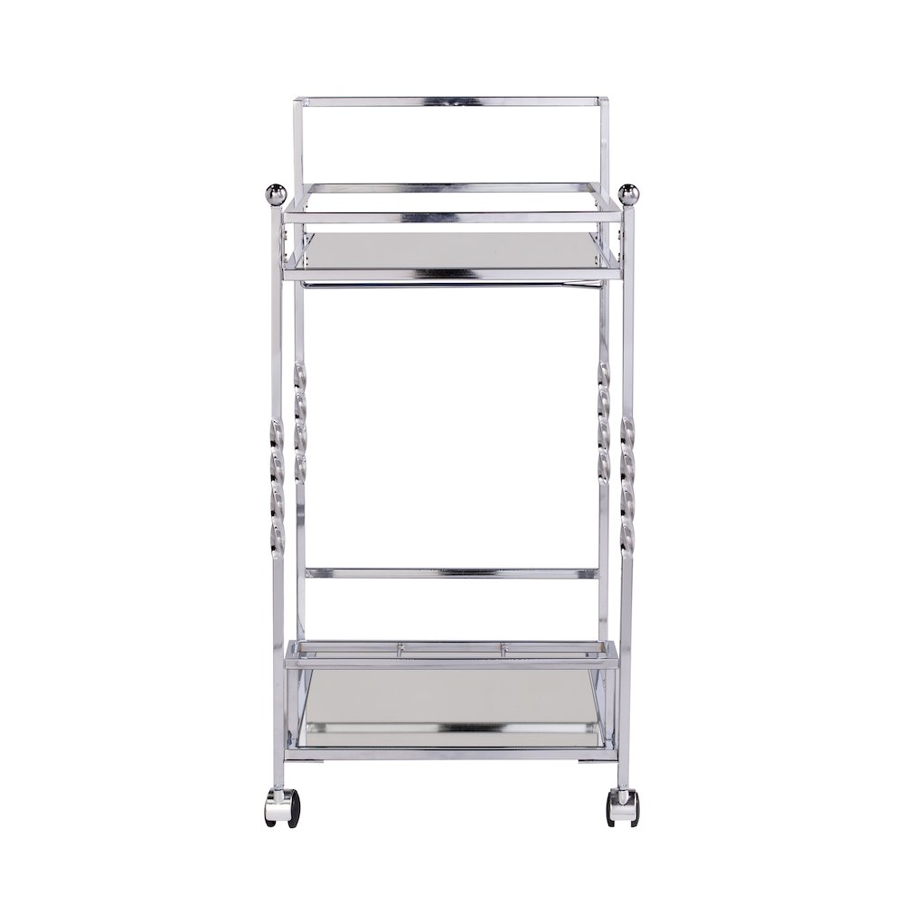 Ivers Metal Mirrored Bar Cart. Picture 6
