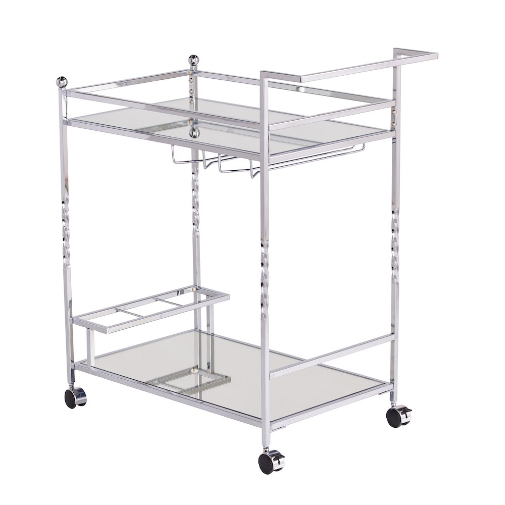 Ivers Metal Mirrored Bar Cart. Picture 9