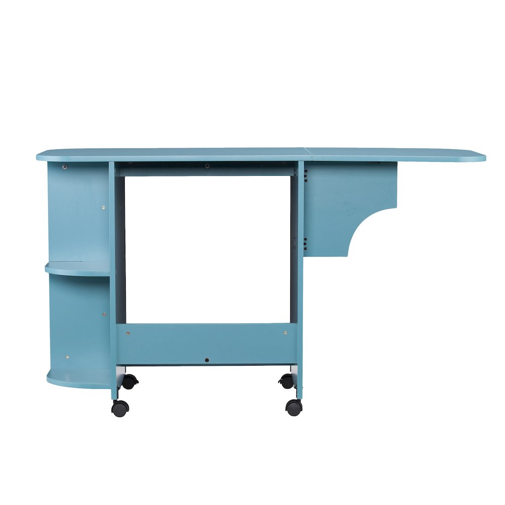 Stradville Expandable Rolling Sewing Table/Craft Station - Turquoise. Picture 8