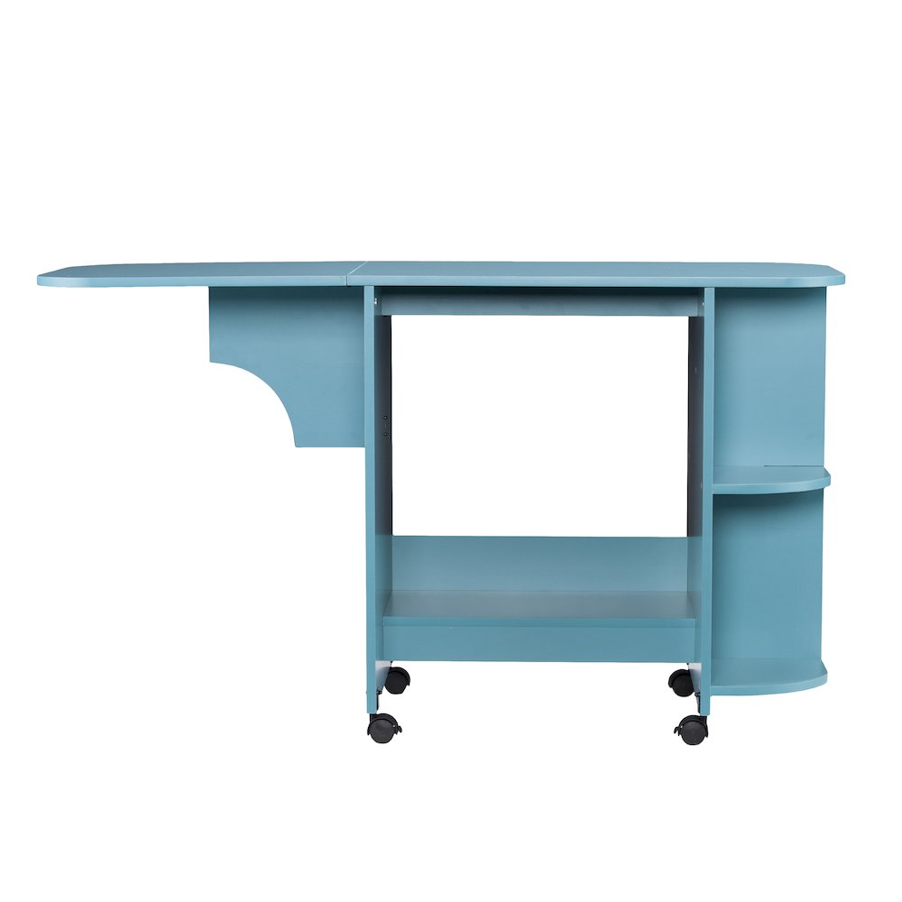 Stradville Expandable Rolling Sewing Table/Craft Station - Turquoise. Picture 6