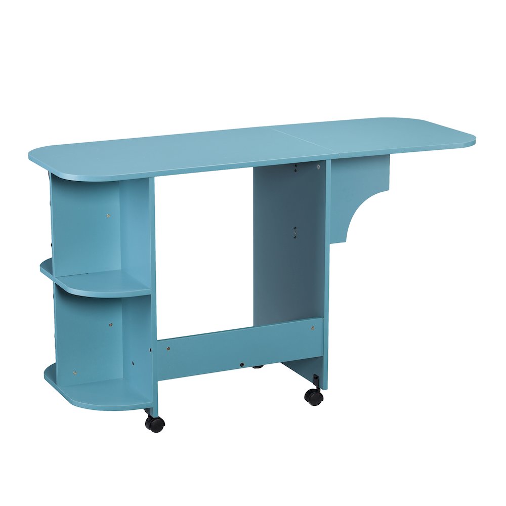 Stradville Expandable Rolling Sewing Table/Craft Station - Turquoise. Picture 9