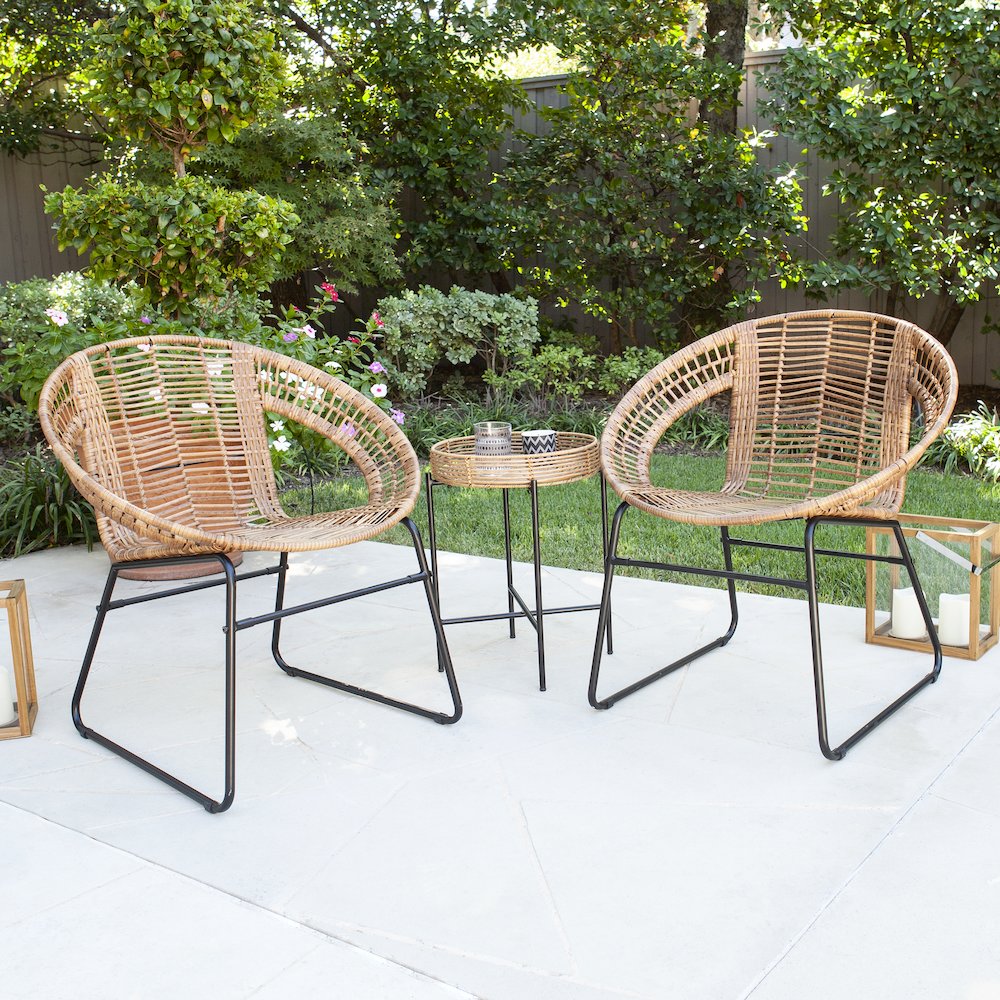 Alandhra Indoor/Outdoor 3PC Bistro Set in Brown Color. Picture 3