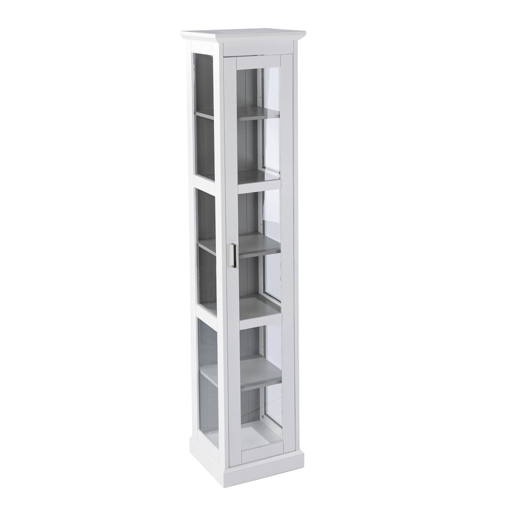 Balterley Tall Curio Glass Door in White Color. Picture 1