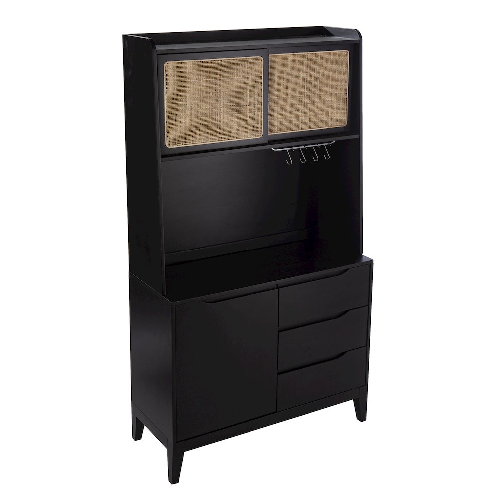 Carondale Tall Buffet Cabinet Storage in Black Color. Picture 1