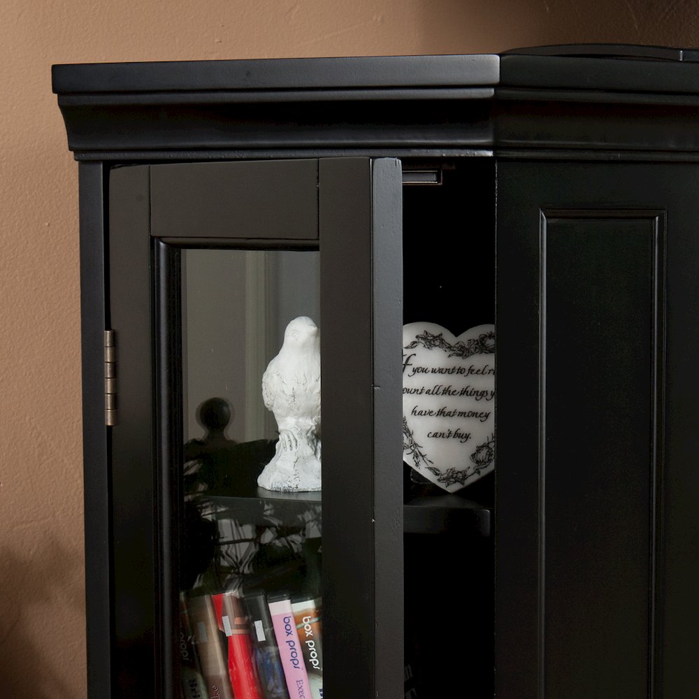 Claremont Electric Corner Touch Screen Fireplace Storage in Black Color. Picture 4