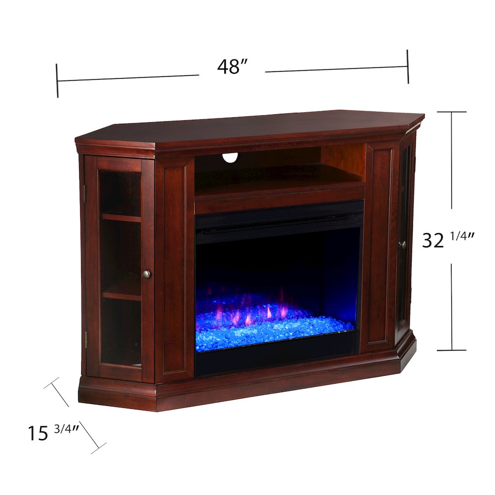 Claremont Color Changing Convertible Fireplace in Brown Color. Picture 5
