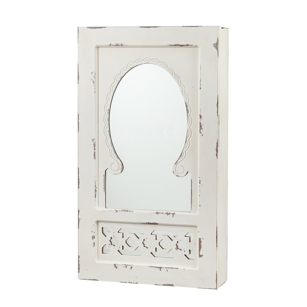 Gilmore Shabby Chic Wall Mount Jewelry Mirror. Picture 1