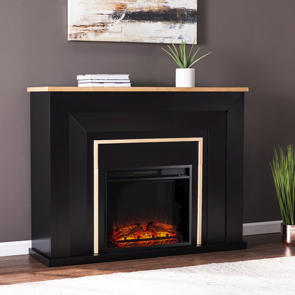 Cardington Industrial Base Electric Fireplace in Black Color. Picture 3