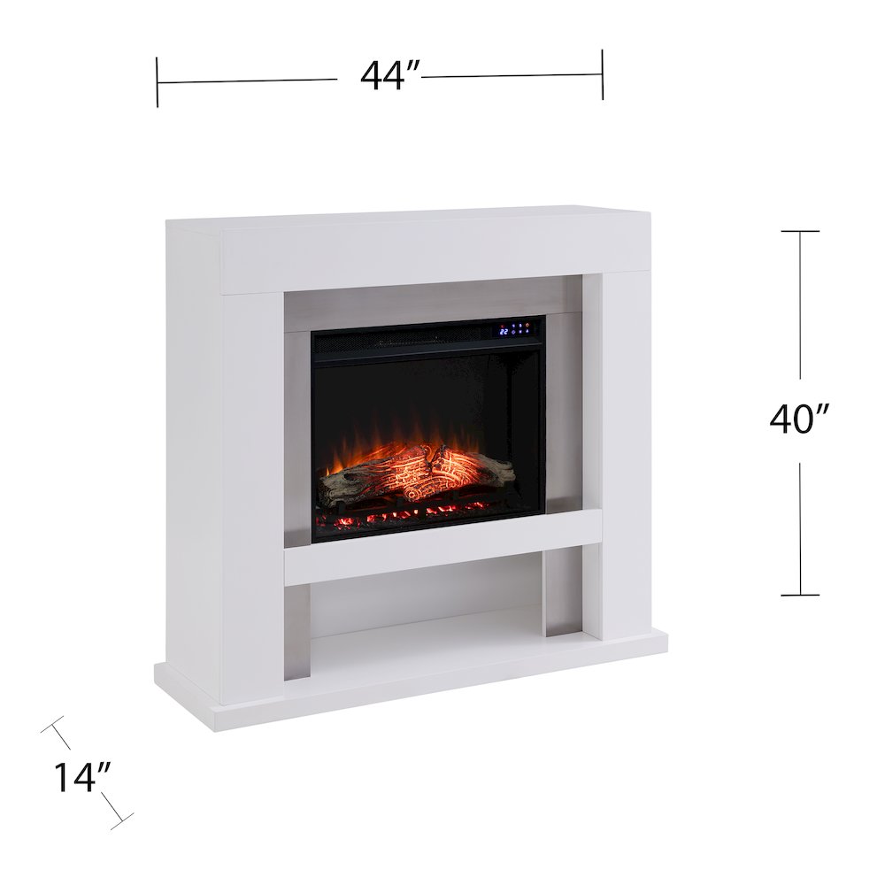 Lirrington Stainless Steel Touch Screen Electric Fireplace in Grey Color. Picture 6