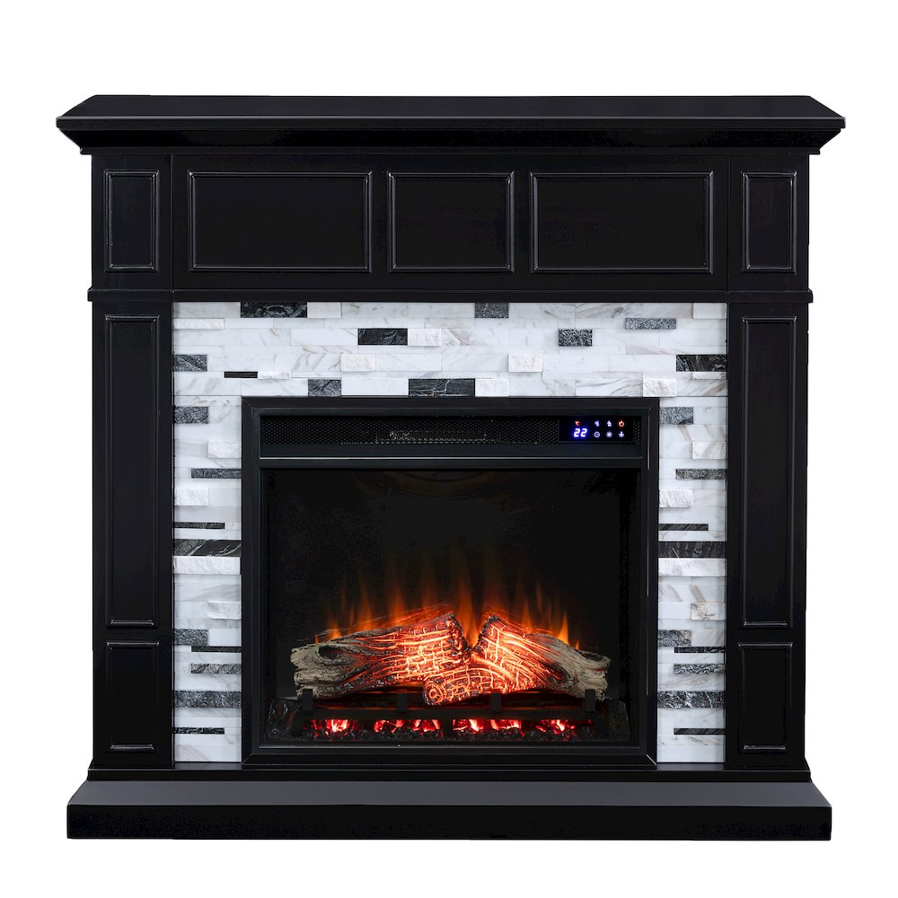 Drovling Marble Touch Screen Electric Fireplace in Black Color. Picture 2