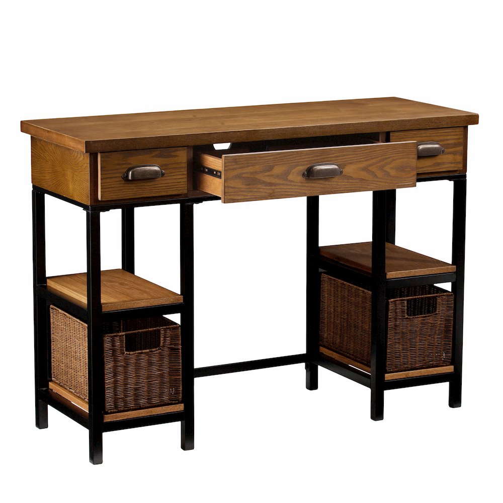 Mirada Desk with Drawers in Brown Color. Picture 4