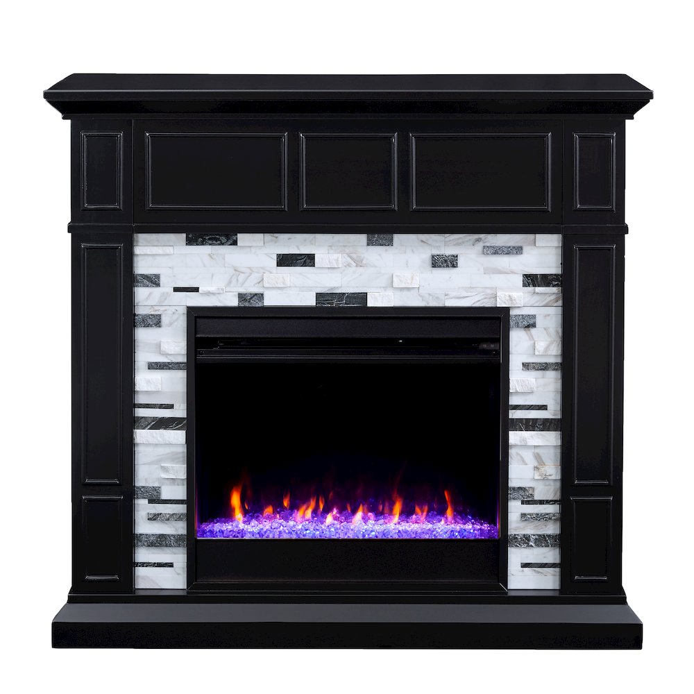 Drovling Marble Fireplace in Black Color. Picture 2