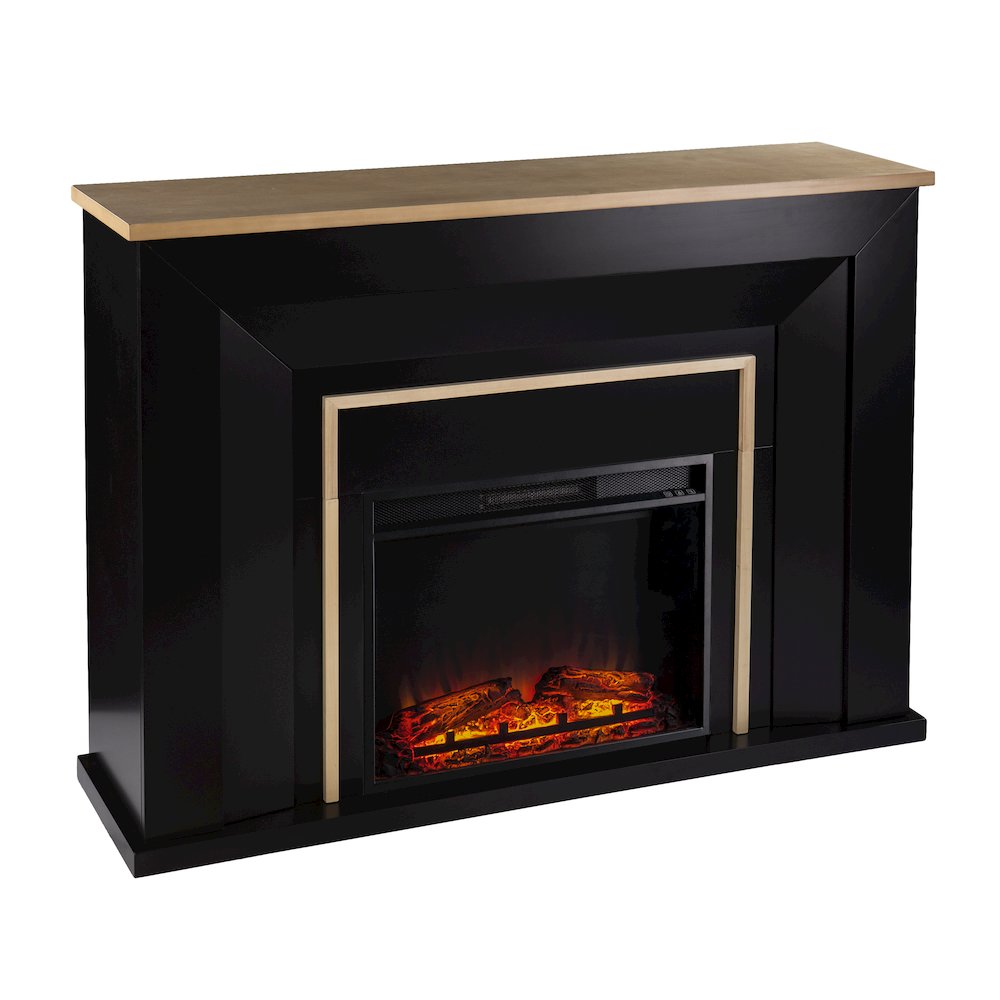Cardington Industrial Base Electric Fireplace in Black Color. Picture 1