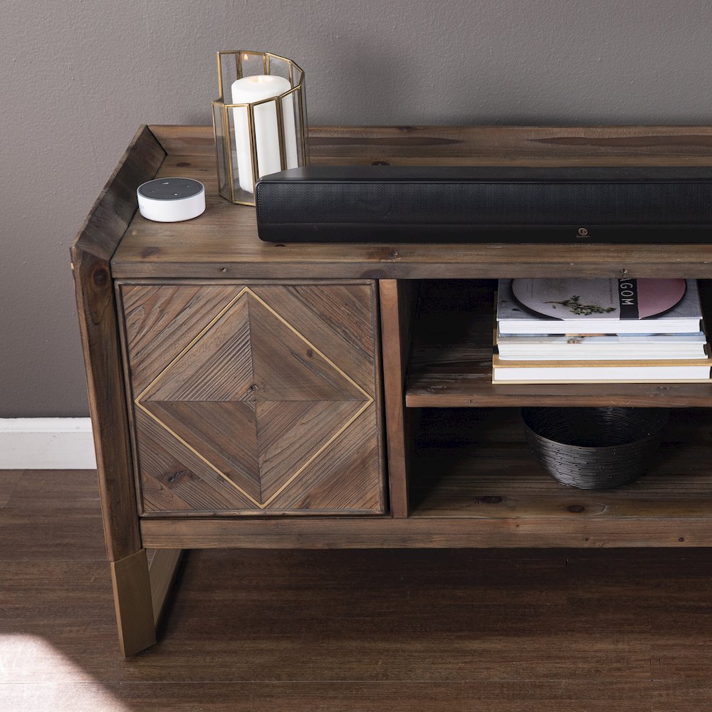 Astorland Reclaimed Wood Media Console in Brown Color. Picture 4