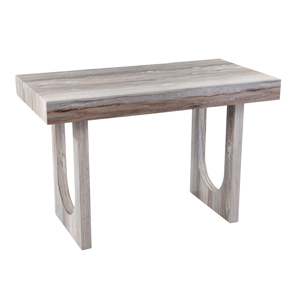 Chadkirk Faux Marble Writing Desk in Brown Color. Picture 1