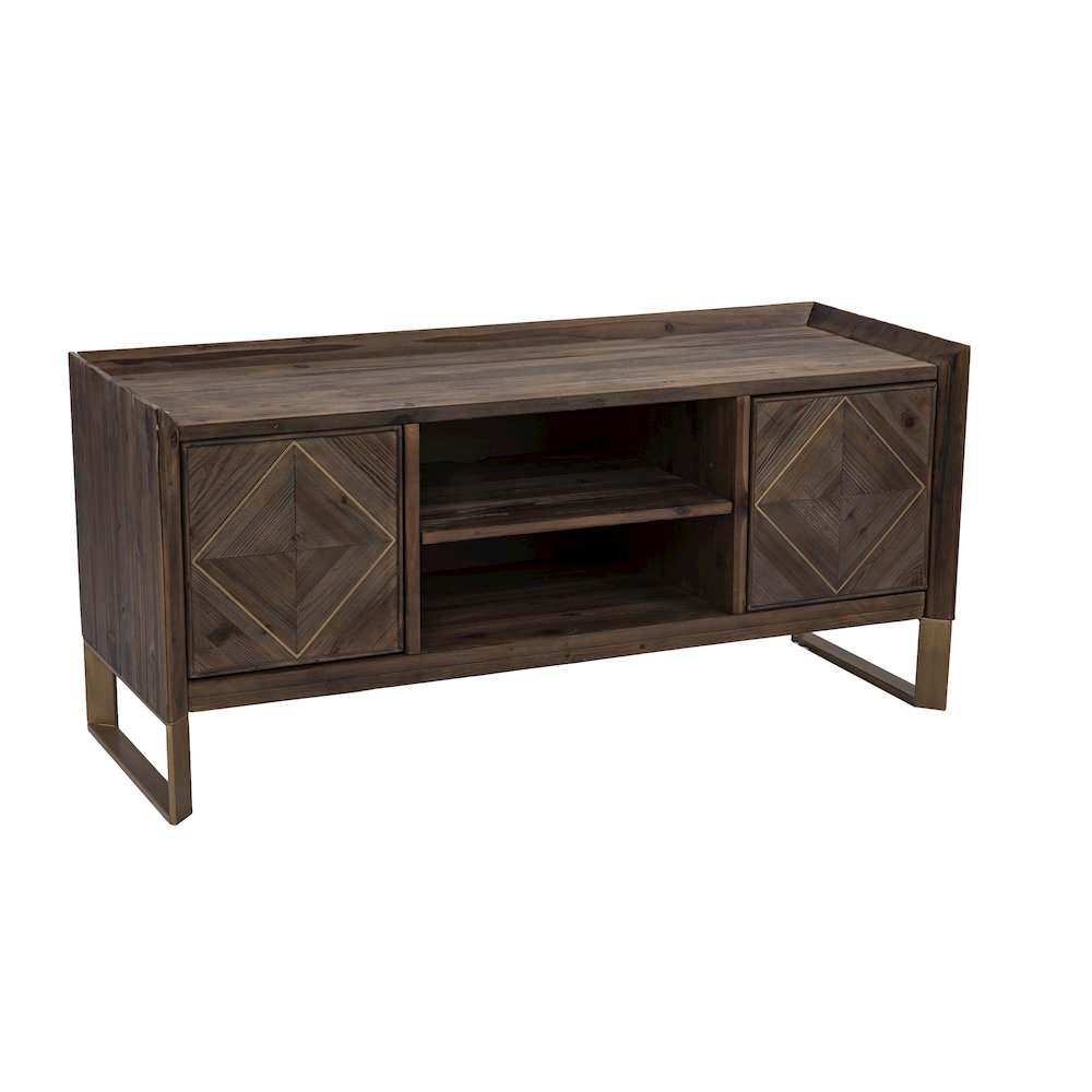 Astorland Reclaimed Wood Media Console in Brown Color. Picture 1