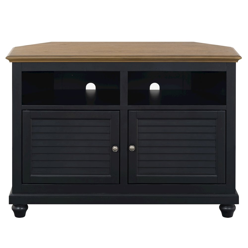Christine 50" Corner TV Stand - Louvered Doors. Picture 3