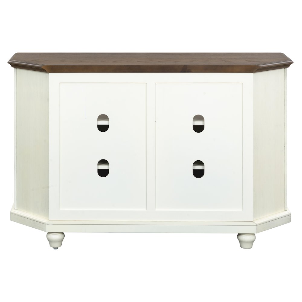 Christine 50" Corner TV Stand - Louvered Doors. Picture 5