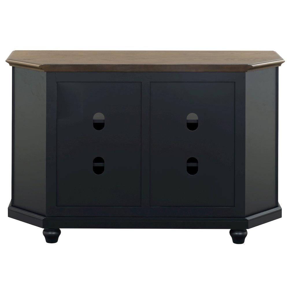 Christine 44" Corner TV Stand - Louvered Doors. Picture 5