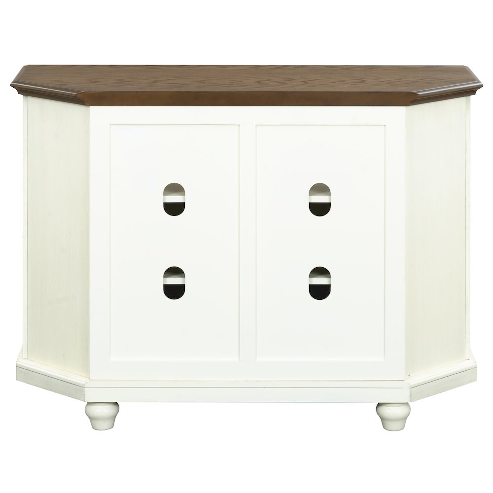 Christine 44" Corner TV Stand - Louvered Doors. Picture 5