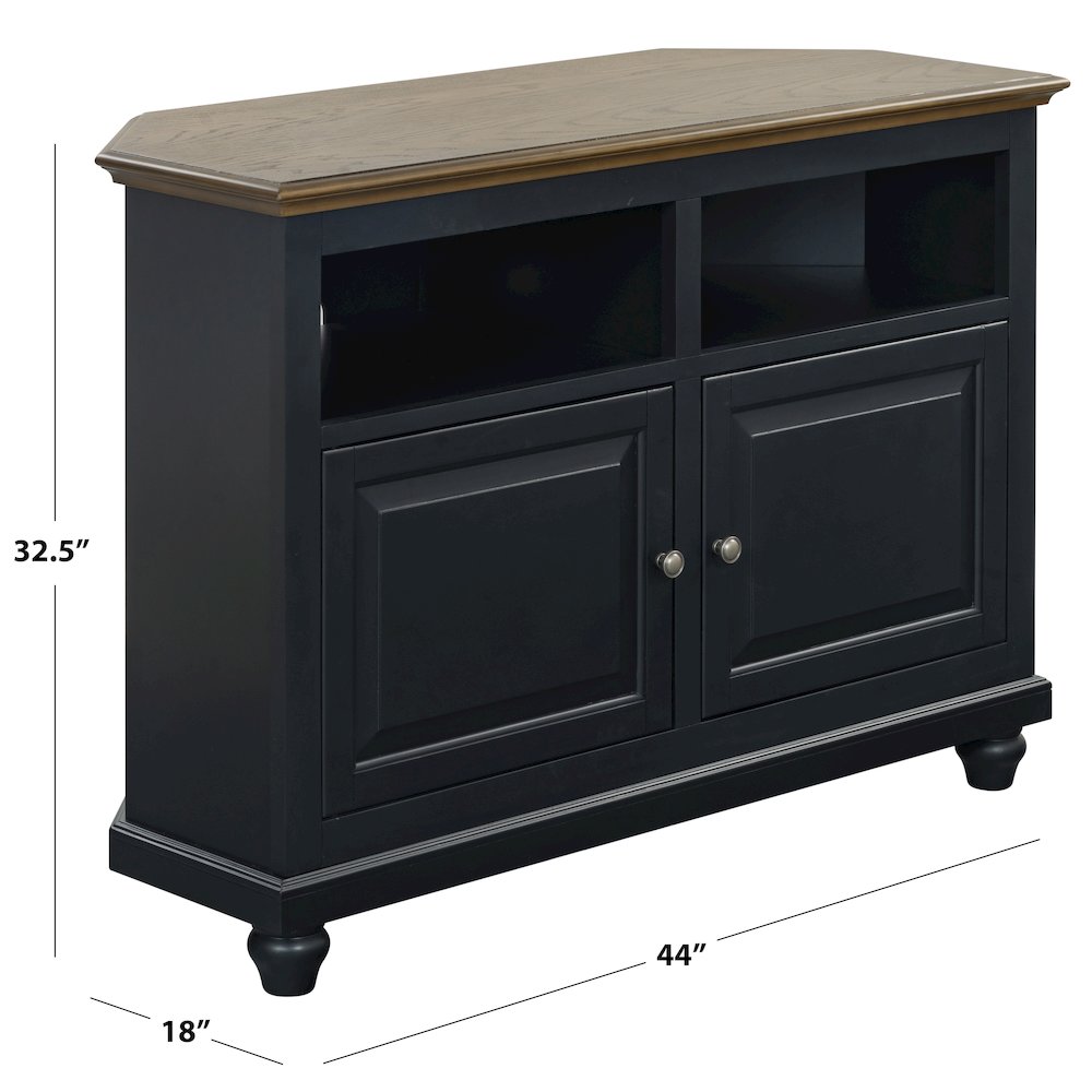 Christine 44" Corner TV Stand - Raised Panel Doors. Picture 2
