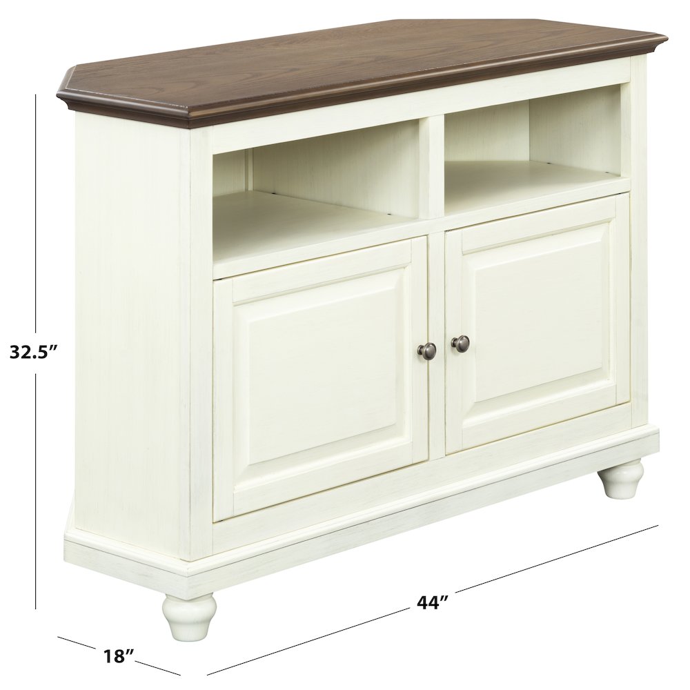 Christine 44" Corner TV Stand - Raised Panel Doors. Picture 2