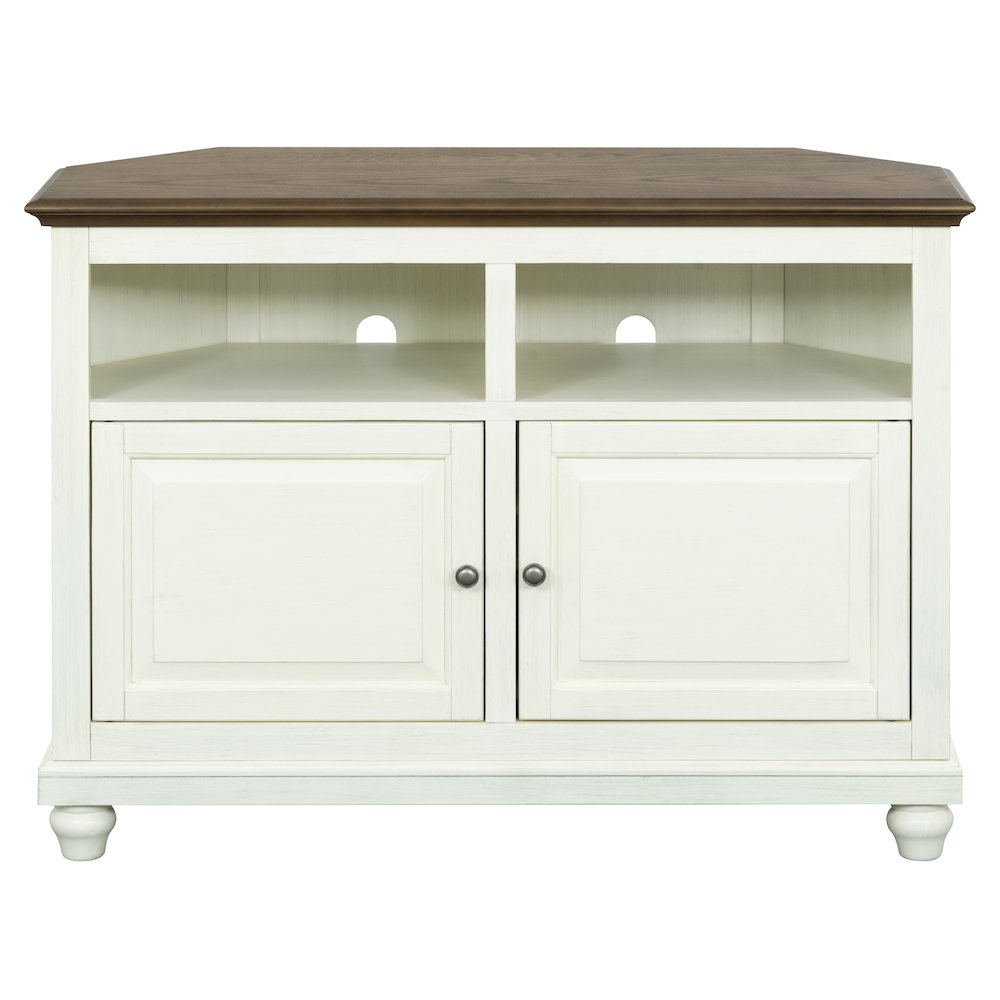 Christine 44" Corner TV Stand - Raised Panel Doors. Picture 3