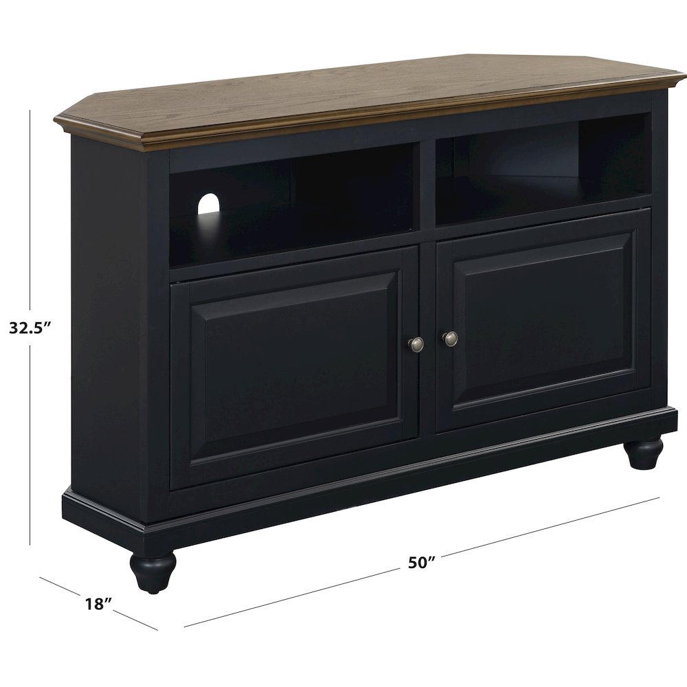 Christine 50" Corner TV Stand - Raised Panel Doors. Picture 2