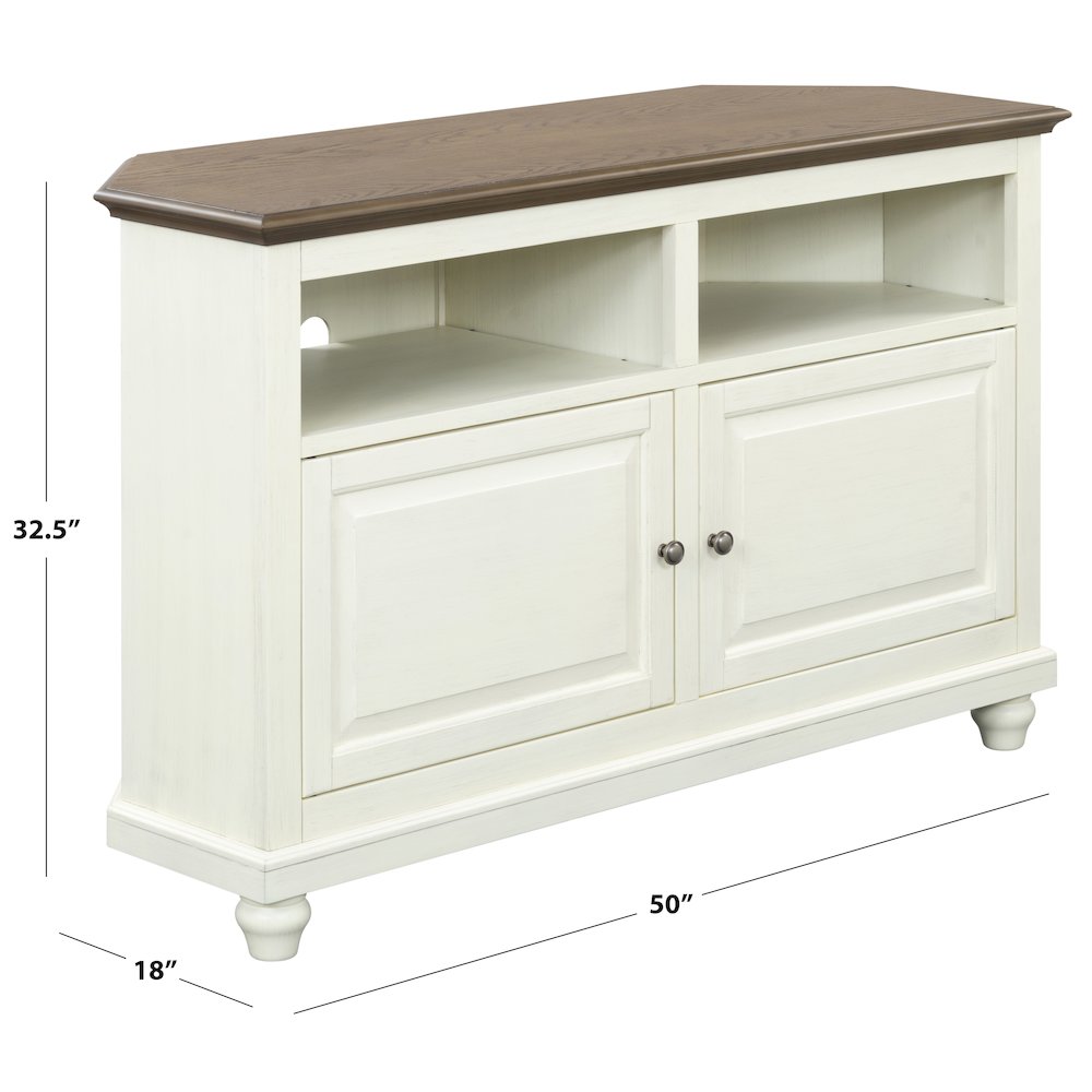 Christine 50" Corner TV Stand - Raised Panel Doors. Picture 2