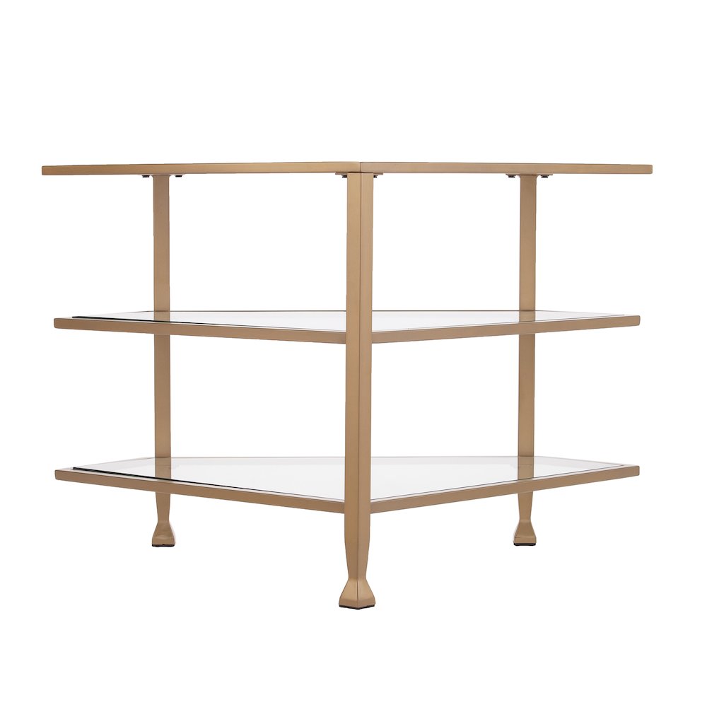 Jaymes Metal/Glass Corner TV Stand. Picture 8