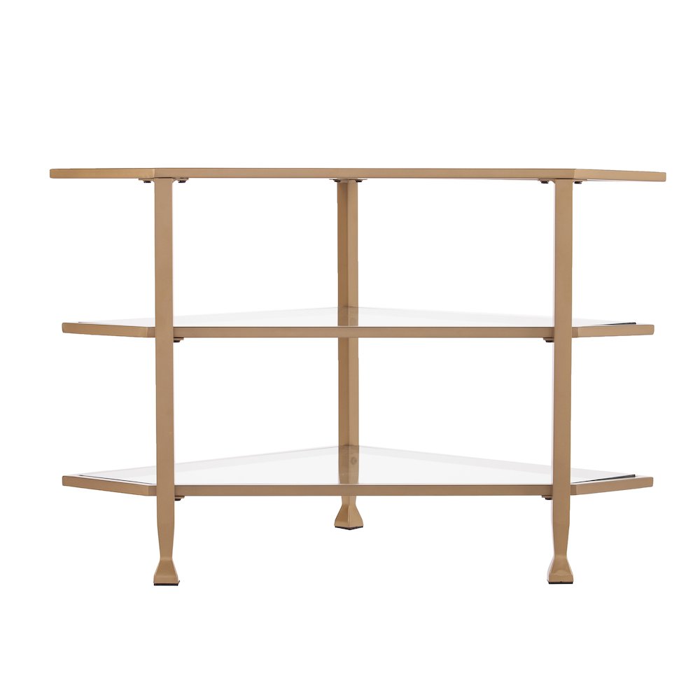 Jaymes Metal/Glass Corner TV Stand. Picture 6