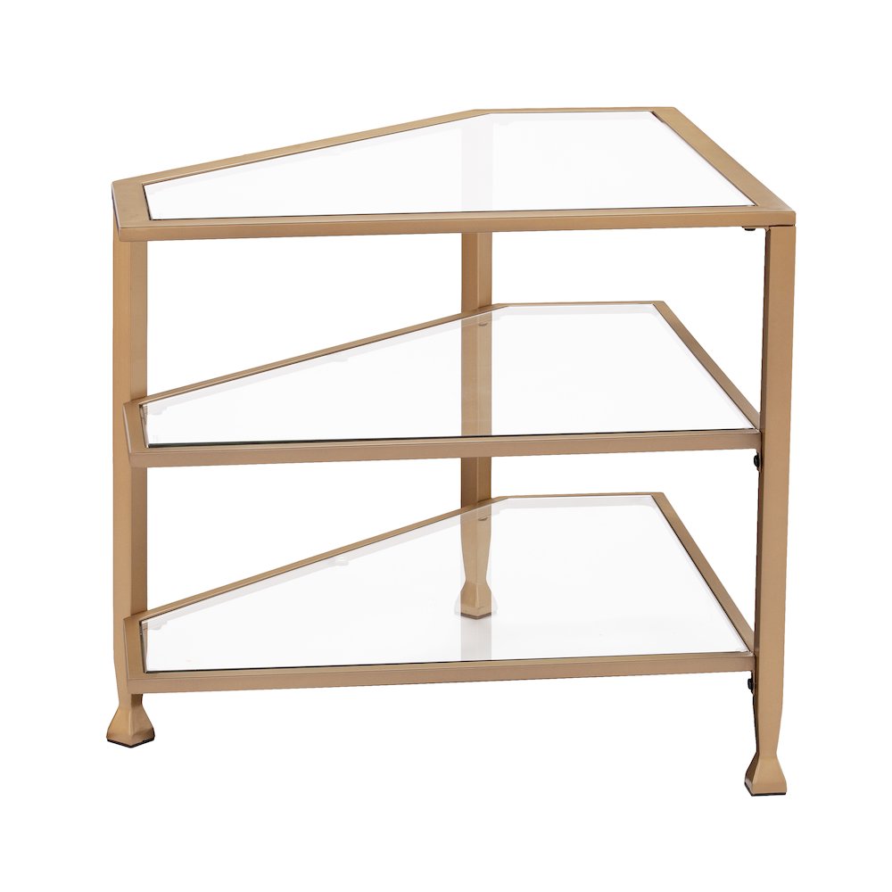 Jaymes Metal/Glass Corner TV Stand. Picture 9