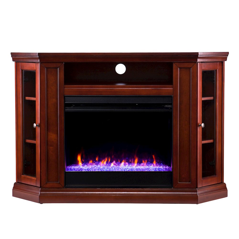 Claremont Color Changing Convertible Fireplace in Brown Color. Picture 2
