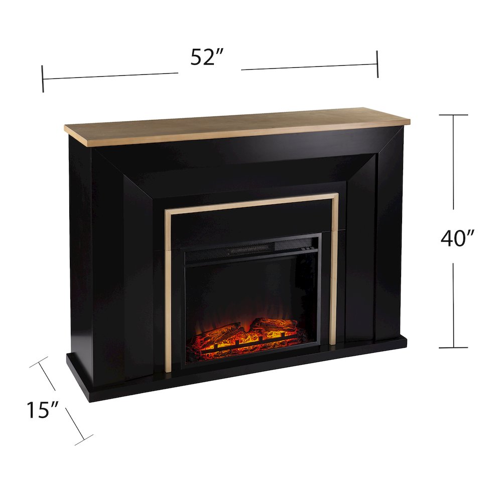 Cardington Industrial Base Electric Fireplace in Black Color. Picture 6