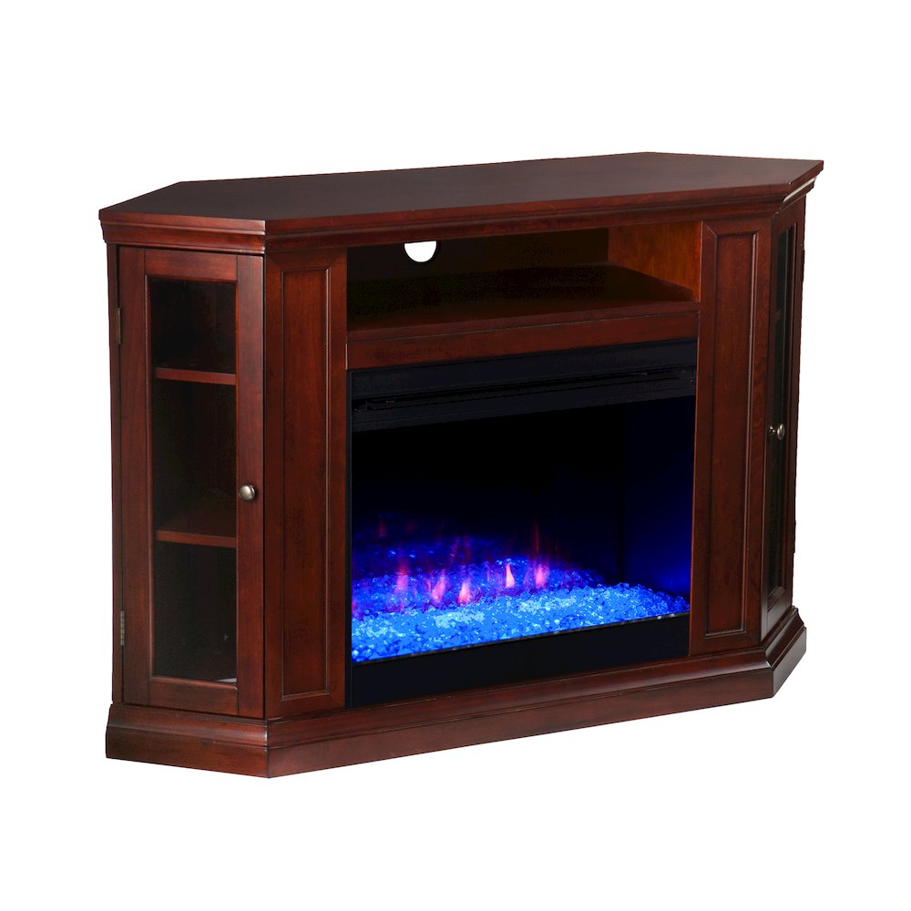 Claremont Color Changing Convertible Fireplace in Brown Color. Picture 1