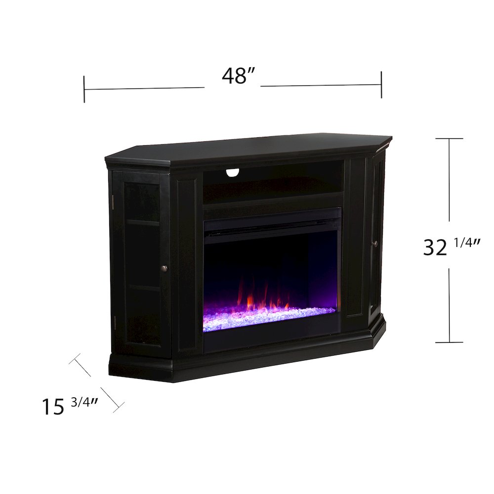 Claremont Color Changing Convertible Fireplace in Black Color. Picture 5