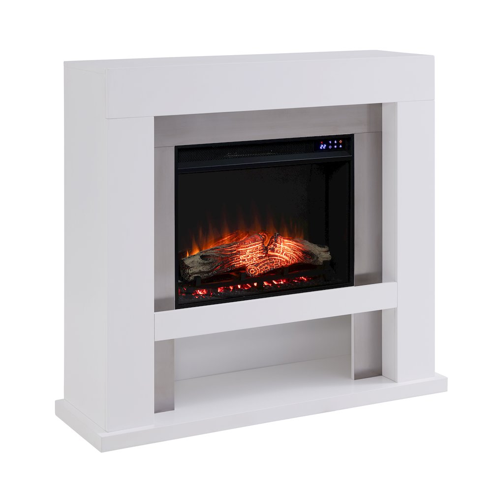 Lirrington Stainless Steel Touch Screen Electric Fireplace in Grey Color. Picture 1