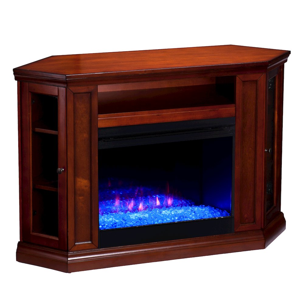 Claremont Color Changing Convertible Fireplace in Brown Color. Picture 1