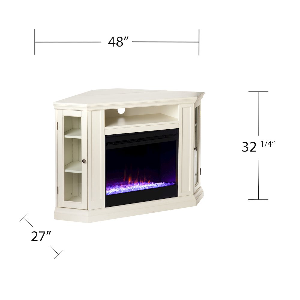 Claremont Color Changing Convertible Fireplace in White Color. Picture 5