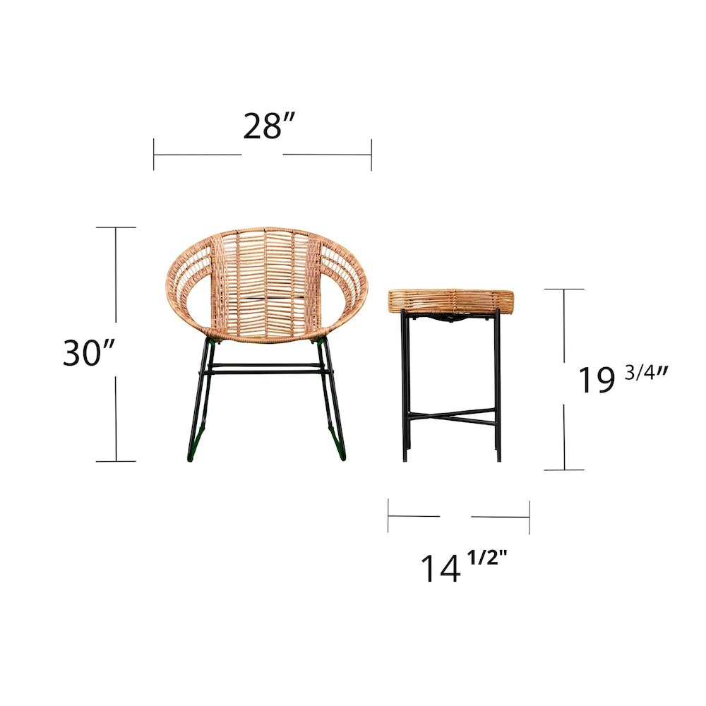 Alandhra Indoor/Outdoor 3PC Bistro Set in Brown Color. Picture 6