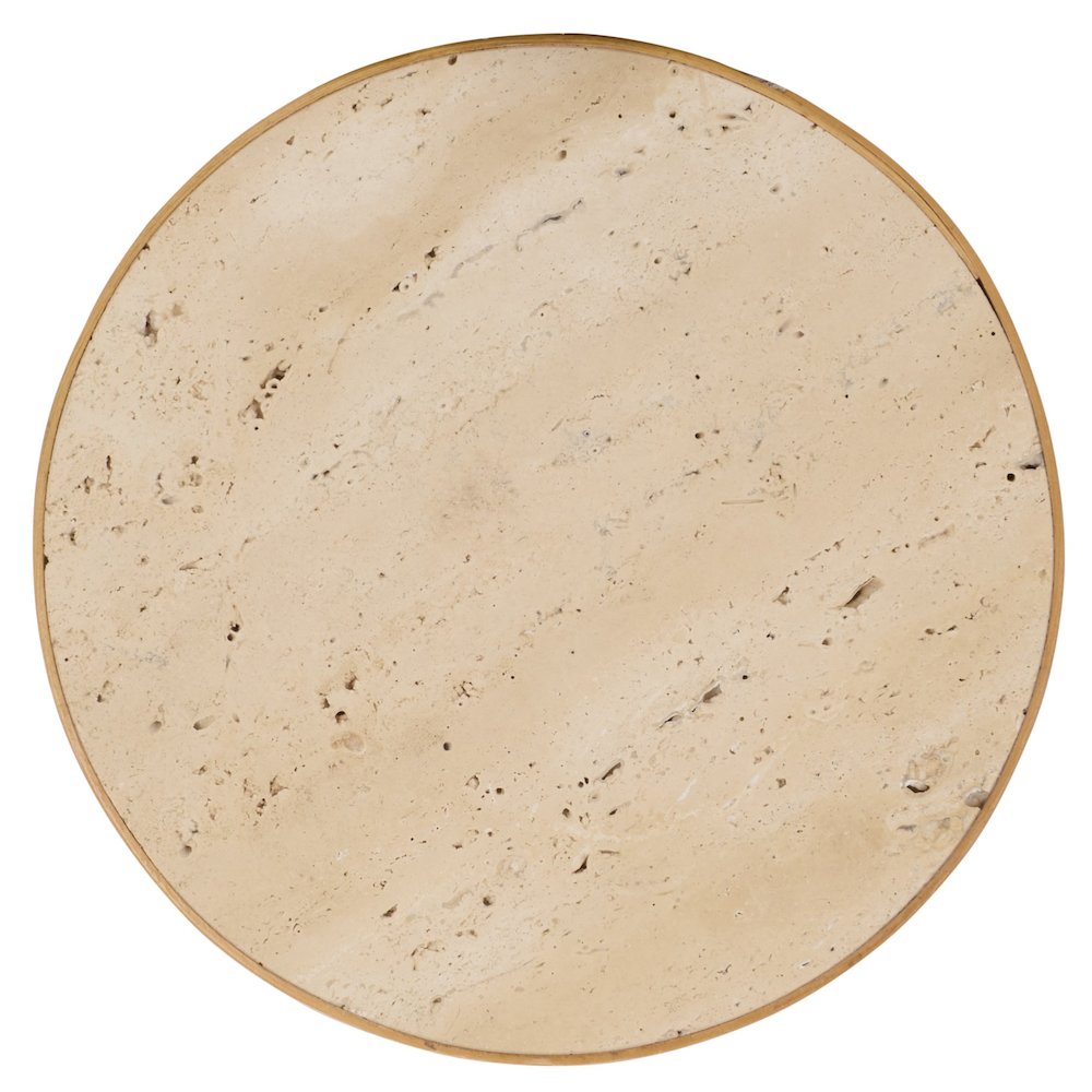 Wilma Wood Bamboo And Marble Accent Table. Picture 4