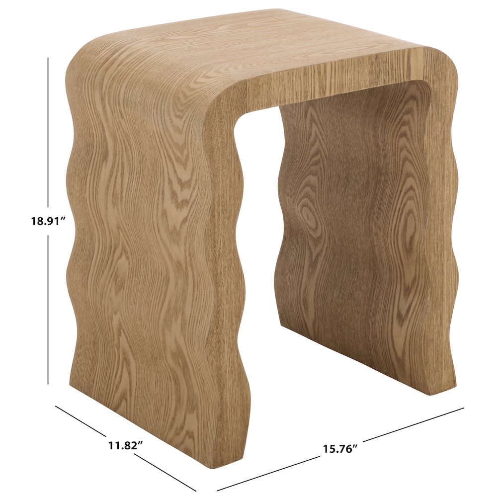 Barney Wavy Wood Accent Table. Picture 2