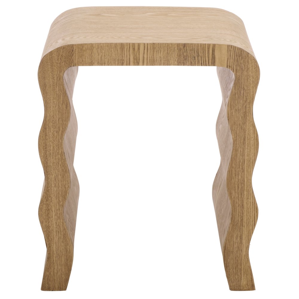 Barney Wavy Wood Accent Table. Picture 3