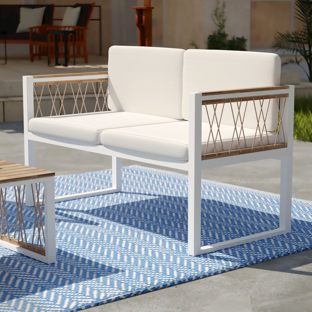 Wallmond Cushioned Outdoor Loveseat/Settee. Picture 3