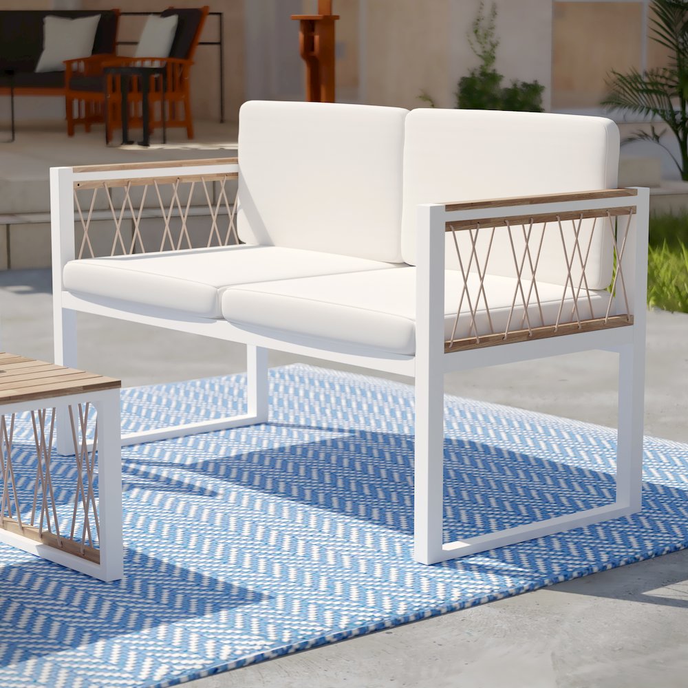Wallmond Cushioned Outdoor Loveseat/Settee. Picture 11