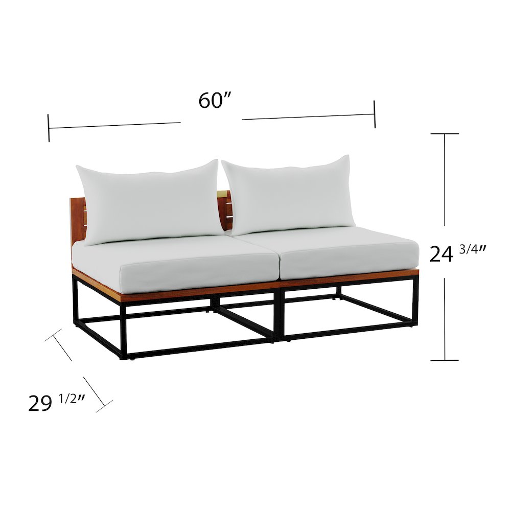 Taradale Modular Outdoor Loveseat with Cushions. Picture 6