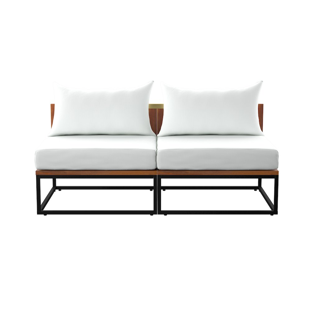 Taradale Modular Outdoor Loveseat with Cushions. Picture 1
